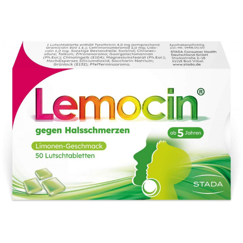 Lemocin gegen Halsschmerzen 50 Lutschtabletten