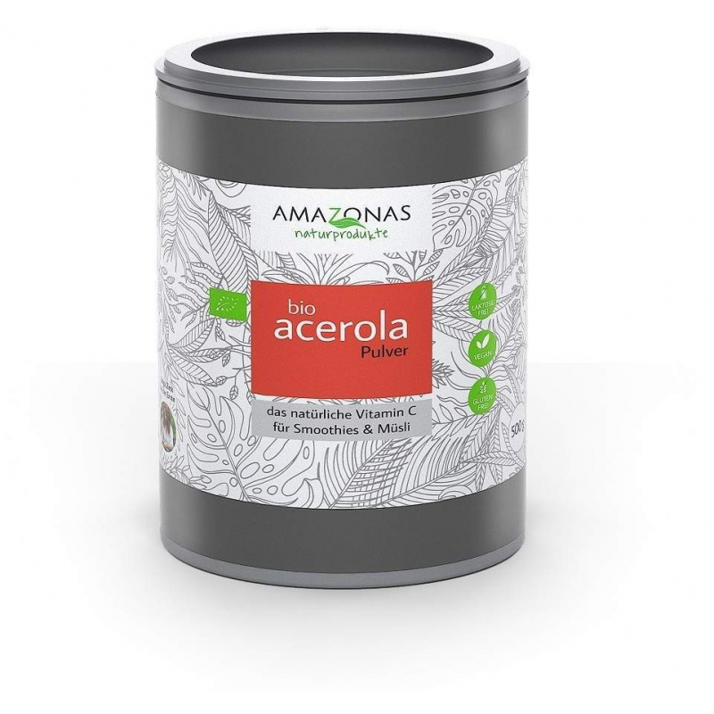 Acerola 100% Bio Pur Natürliches Vitamin C Pulver 500 G Pulver