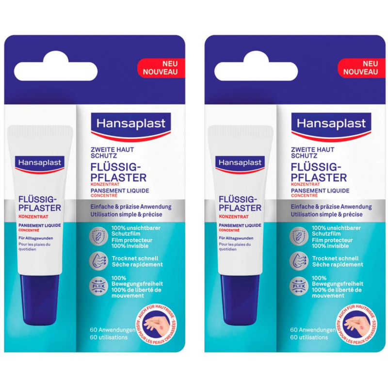 Hansaplast Zweite Haut Schutz Flüssig-Pflaster 2 x 10 ml Konzentrat
