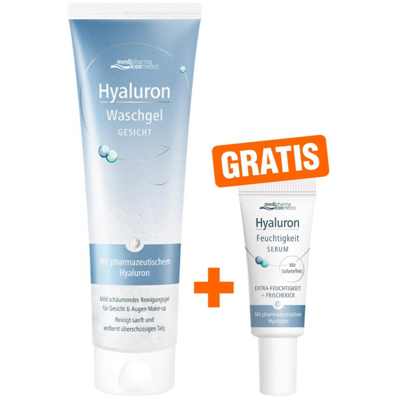 medipharma cosmetics Hyaluron Waschgel 150 ml + gratis Hyaluron Feuchtigkeit Serum 5 ml