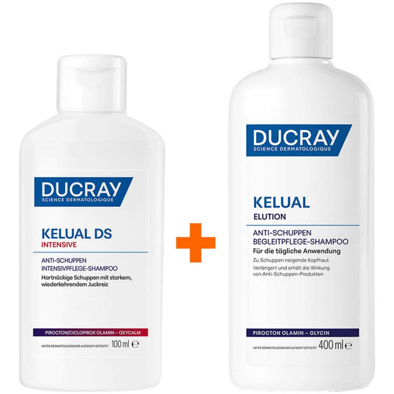Ducray Kelual DS intensives Anti - Schuppen Shampoo 100 ml + Ducray Kelual Elution Begleitpflege 400 ml Shampoo