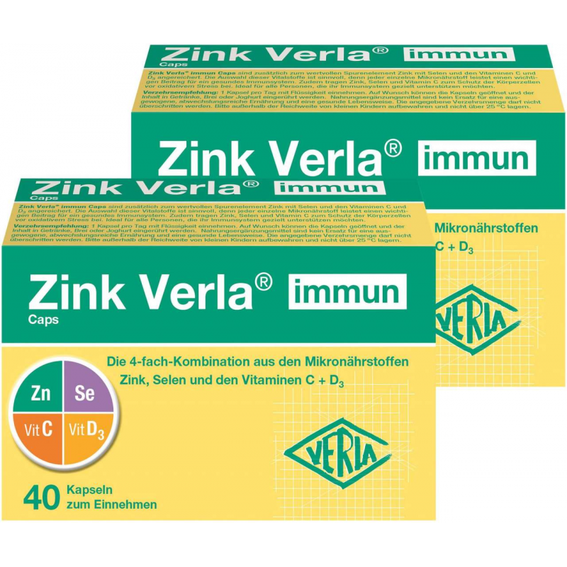 Zink Verla immun Caps 2 x 40 Kapseln