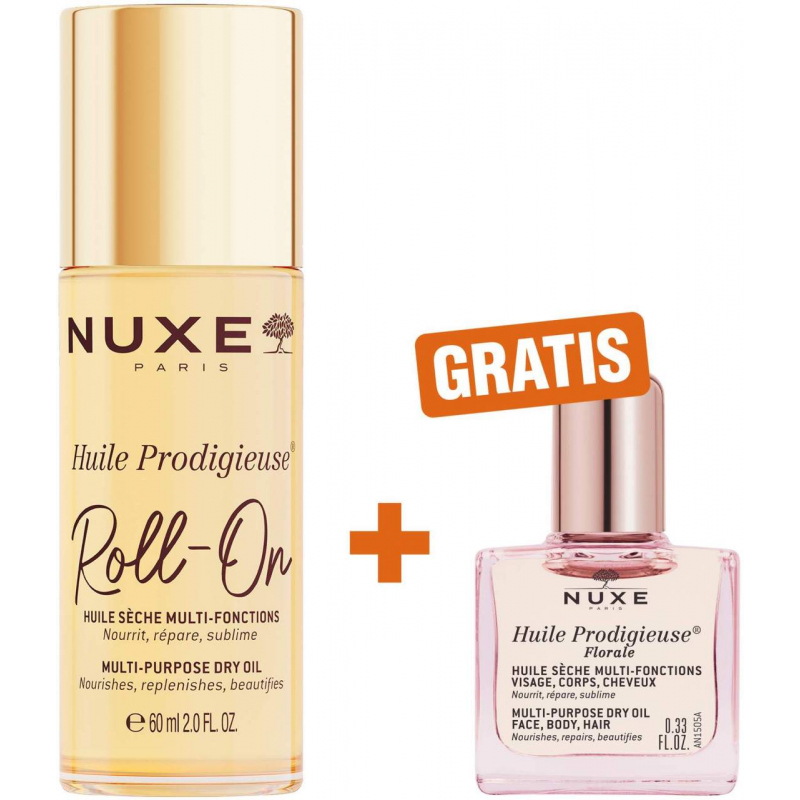 NUXE Huile Prodigieuse Roll-on 60 ml + gratis Huile Prodigieuse Florale 10 ml