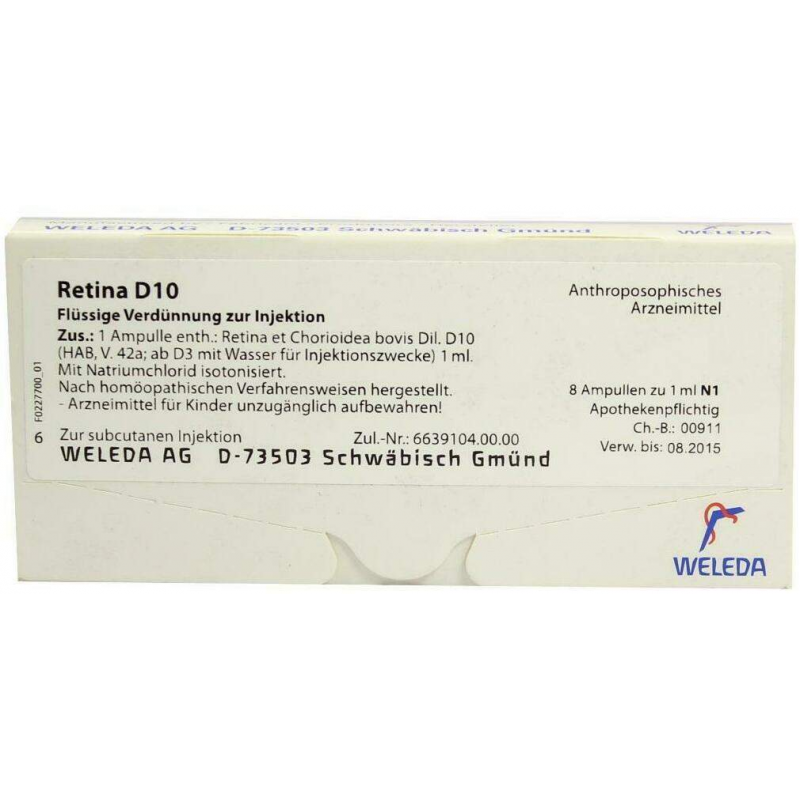 Weleda Retina Et Chorioidea D 10 8 X 1 ml Ampullen