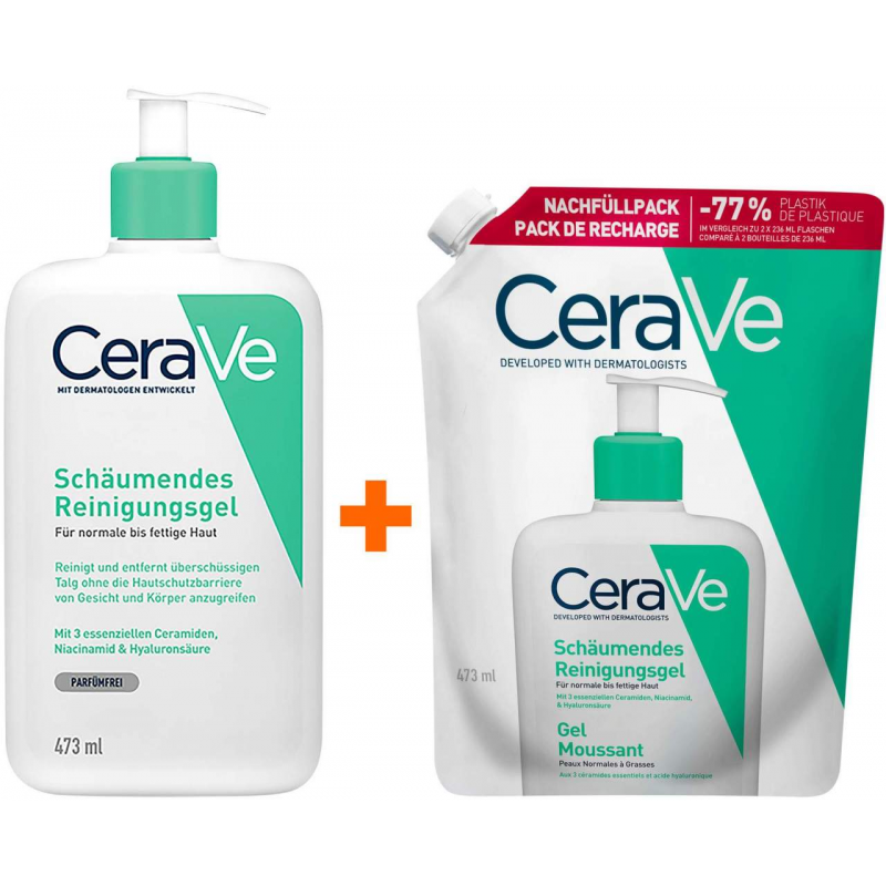 CeraVe Schäumendes Reinigungsgel 473 ml + CeraVe Schäumendes Reinigungsgel 473 ml Refill