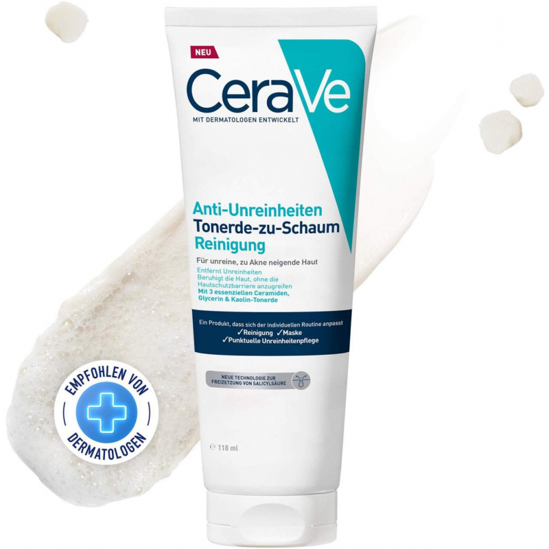 Cerave Tonerde-zu-Schaum Reinigung 118 ml Paste