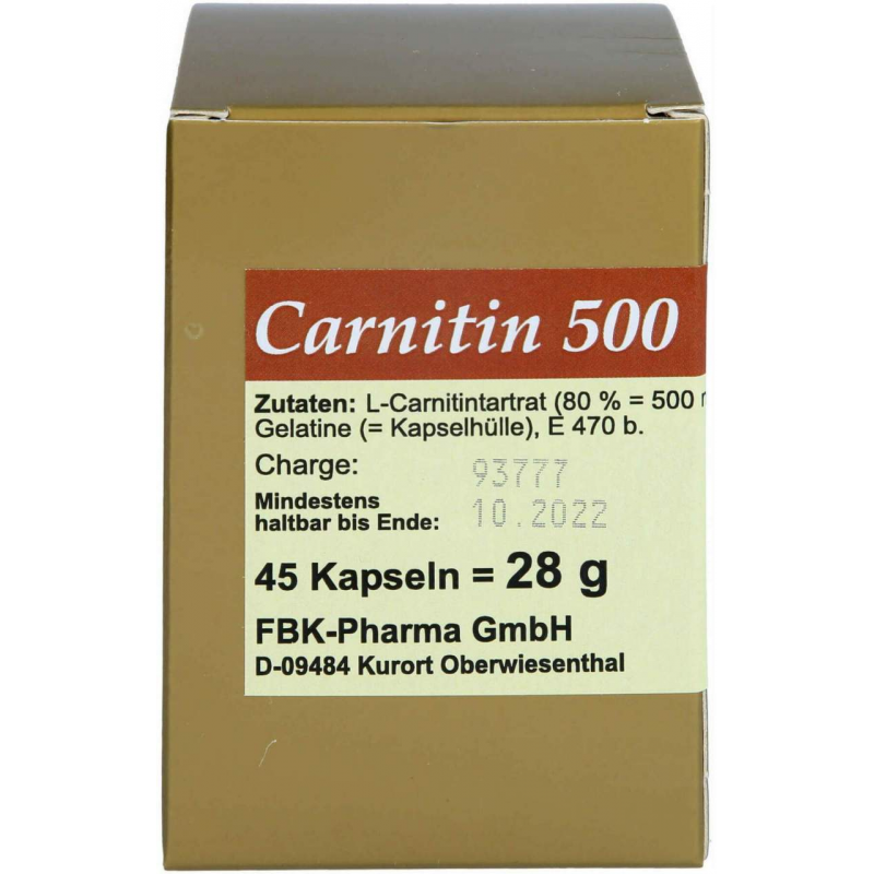 Carnitin 500 Kapseln 45 Stück