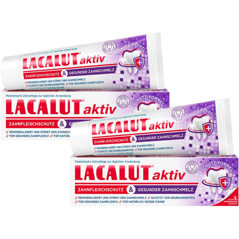 Lacalut aktiv Zahnfleischschutz & gesunder Zahnschmelz 2 x 75 ml