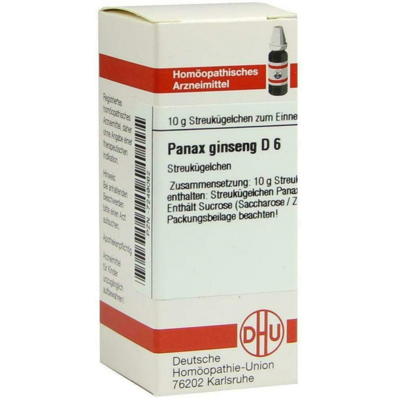 Dhu Panax Ginseng D6 10 G Globuli