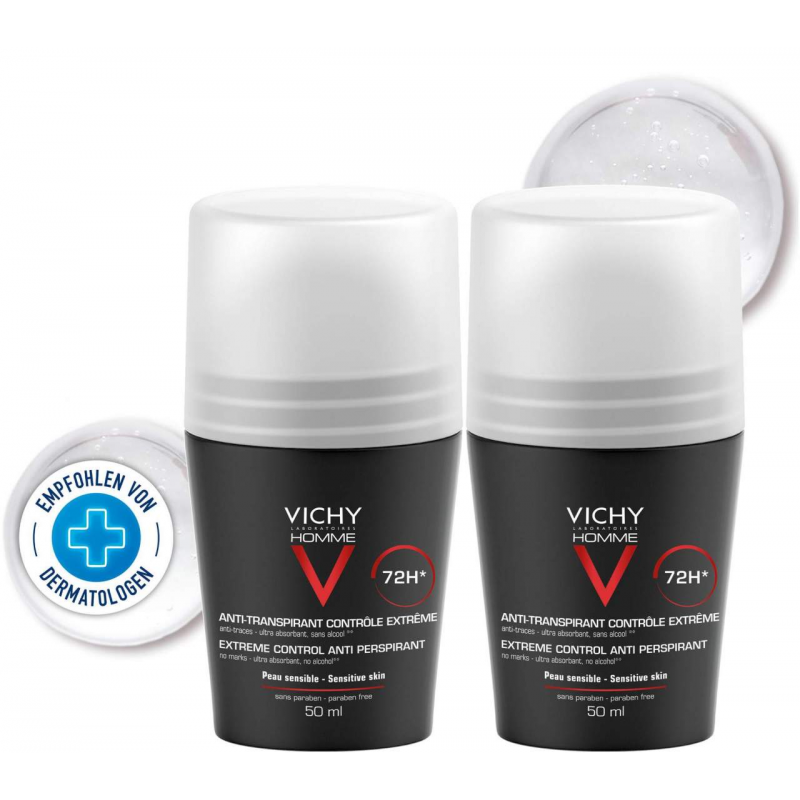 Vichy Homme Deo Roll-on Antitranspirant 72h 2 x 50 ml