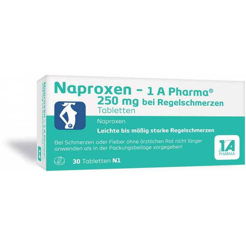 Naproxen 1A Pharma 250 mg bei Regelschmerzen 30 Tabletten