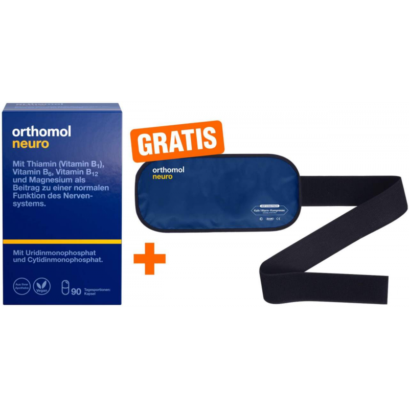 Orthomol neuro 90 Kapseln + gratis Kalt Warmkompresse 1 Stück
