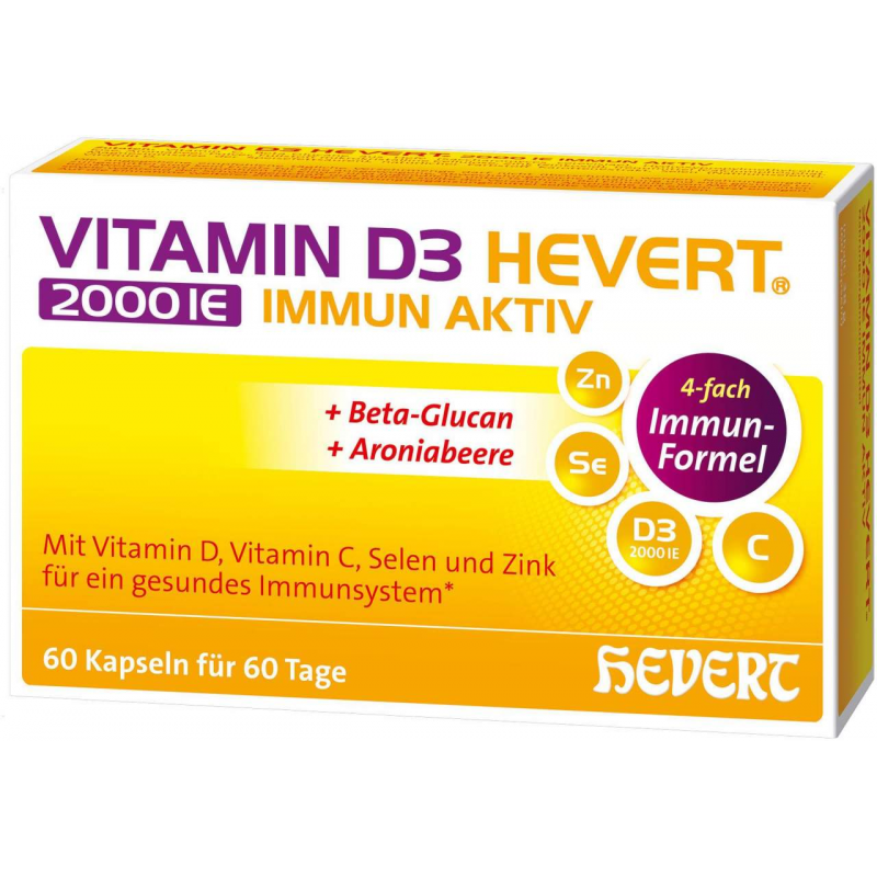 Vitamin D3 Hevert 2000 IE Immun Aktiv 60 Kapseln