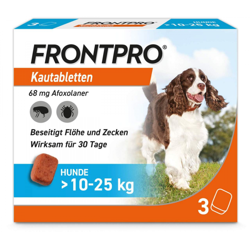 Frontpro 68 mg für Hunde 10-25 kg 3 Kautabletten