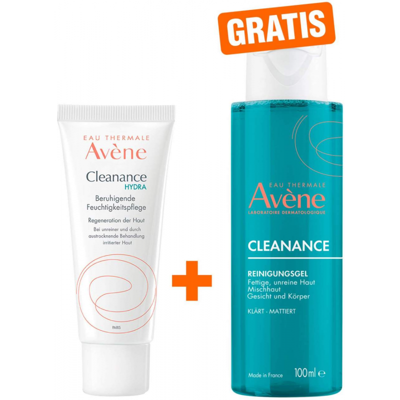 Avene Cleanance Hydra beruhigende Feuchtigkeitspflege 40 ml + gratis Reinigungsgel 100 ml