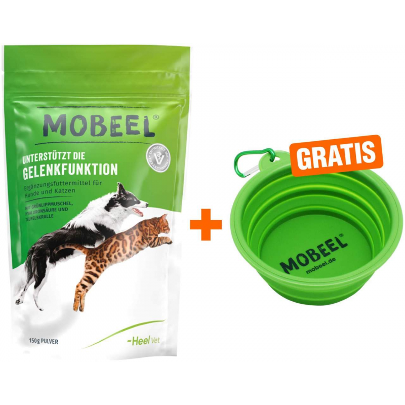 Mobeel Pulver für Hund und Katze 150 g + gratis Mobeel Faltnapf