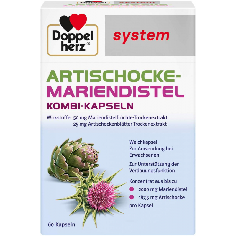 Doppelherz system Artischocke Mariendistel 60 Weichkapseln