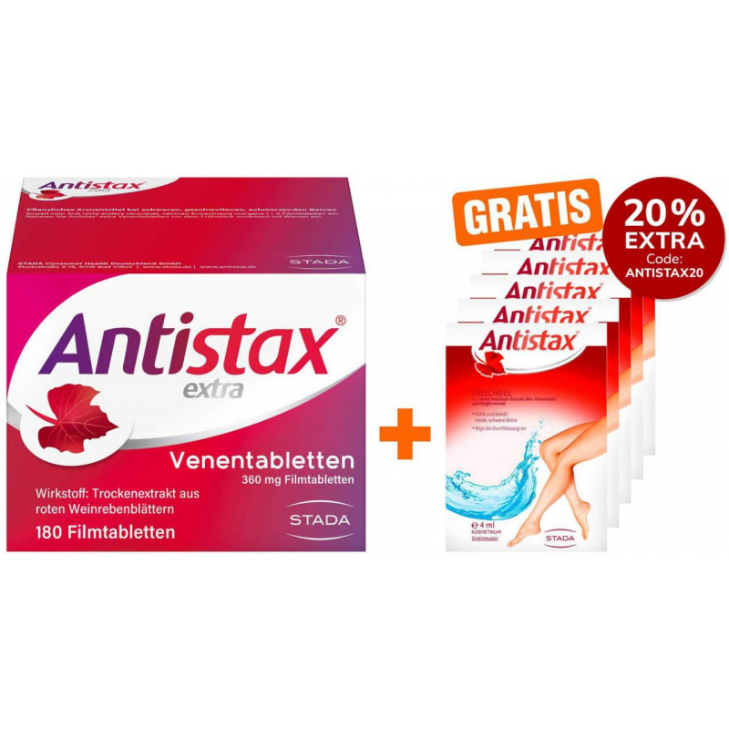 Antistax extra 180 Filmtabletten + gratis Antistax Frischgel 20 ml