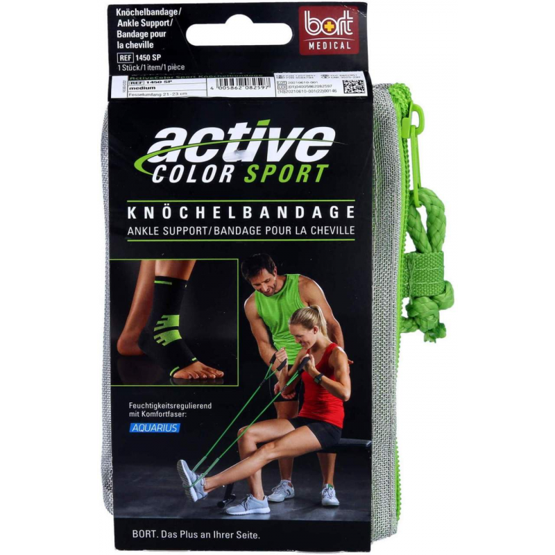 Bort Activec Sport Knöchelbandage Schwarz Grau Gr. M 1 Stück