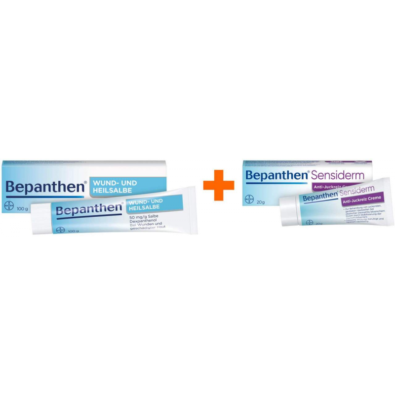 Bepanthen Wund- und Heilsalbe 100 g Salbe + Bepanthen Sensiderm Anti - Juckreiz Creme 20 g