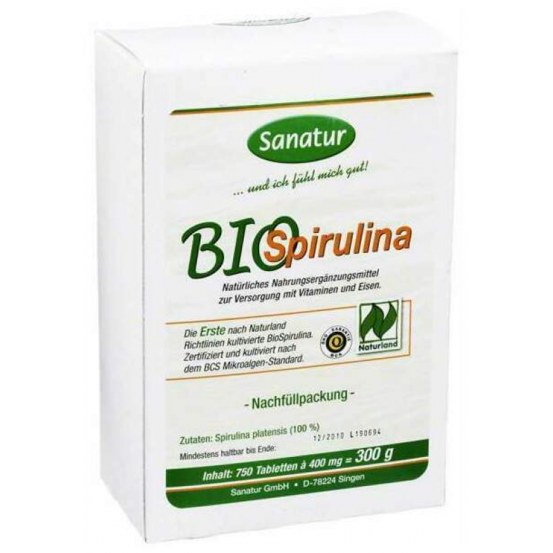 Biospirulina Mikroalgen 400 mg Tabletten Nachfüllpackung