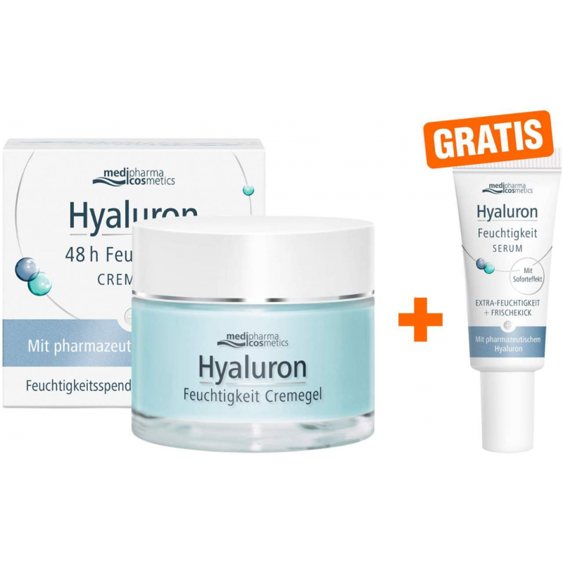 Medipharma cosmetics Hyaluron 48h Feuchtigkeit Cremegel 50 ml + gratis Hyaluron Feuchtigkeit Serum 5 ml