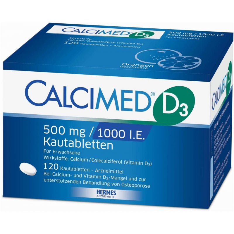 Calcimed D3 500 mg 1000 I.E. 120 Kautabletten