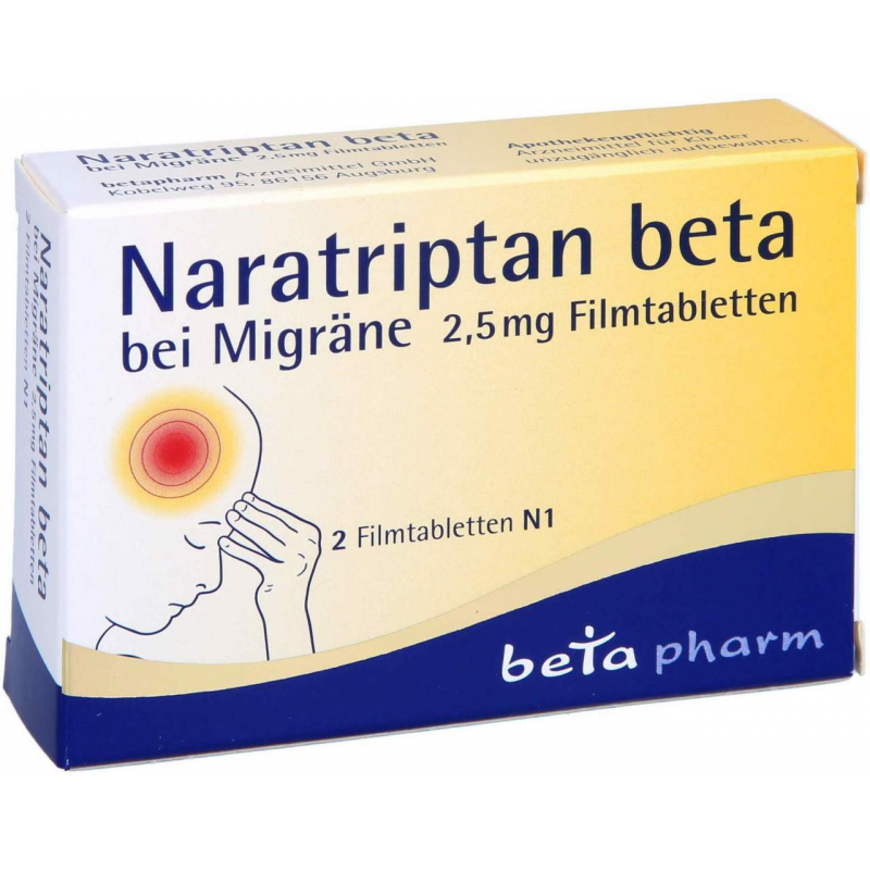 Naratriptan Beta bei Migräne 2,5 mg 2 Filmtabletten