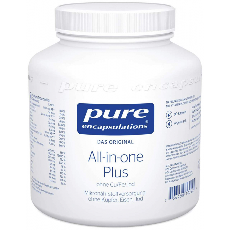 Pure Encapsulations All-In-One Plus Ohne Cu-Fe-Jod 180 Kapseln