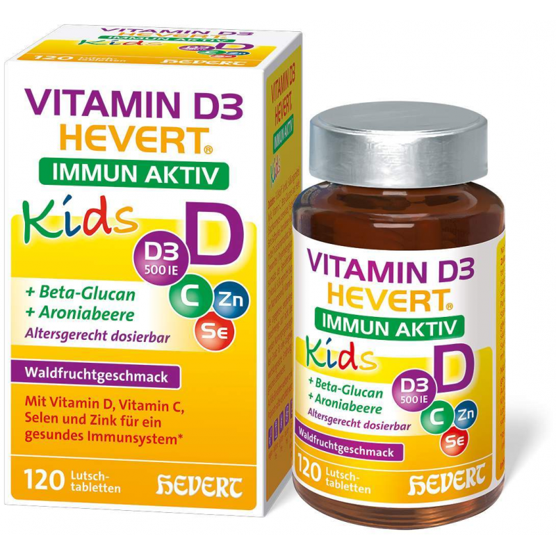 Vitamin D3 Hevert Immun Aktiv Kids 120 Lutschtabletten