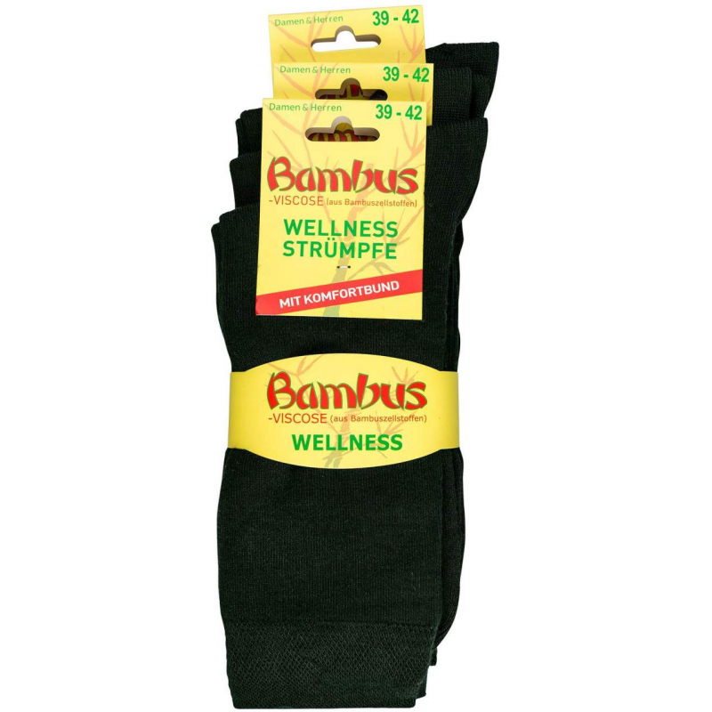 Bambus Wellness-Socken 39-42 Anthrazit 3 Paar