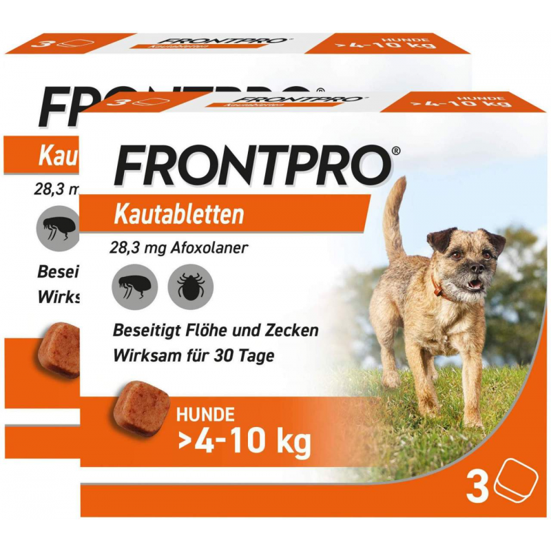 Frontpro 28 mg für Hunde 4-10 kg 2 x 3 Kautabletten