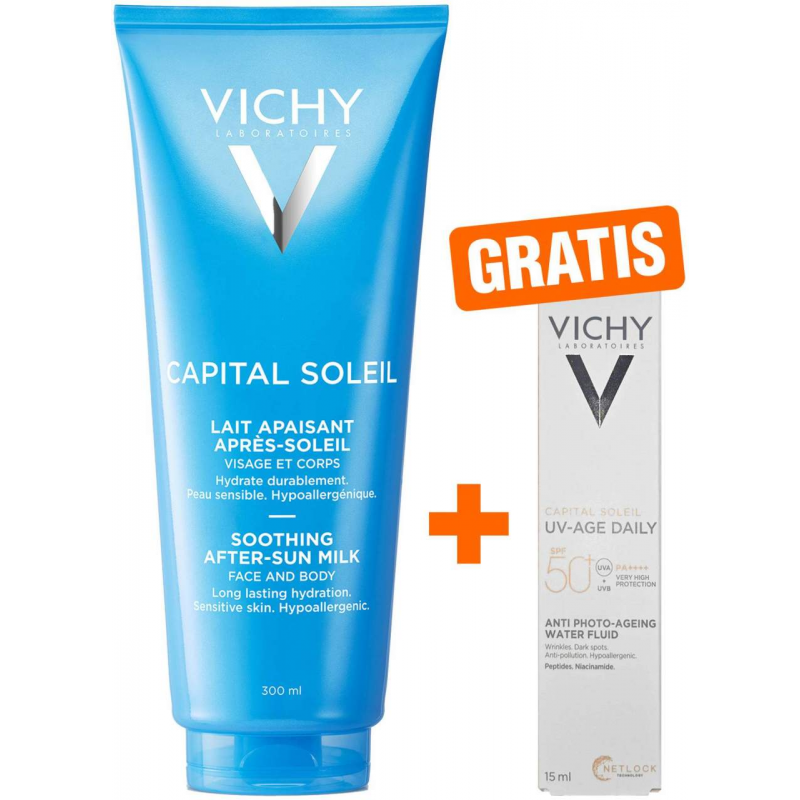 Vichy Capital Soleil nach der Sonne 300 ml Pflegemilch + gratis Vichy Capital Soleil UV-Age Daily LSF 50+ 15 ml