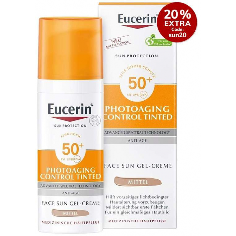 Eucerin Sun Photoaging Control Tinted Face Gel-Creme LSF 50+ Mittel 50 ml