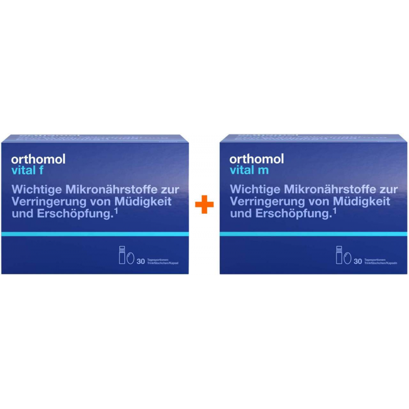 Orthomol Vital F 30 Trinkfläschchen + Orthomol Vital M 30 Trinkfläschchen
