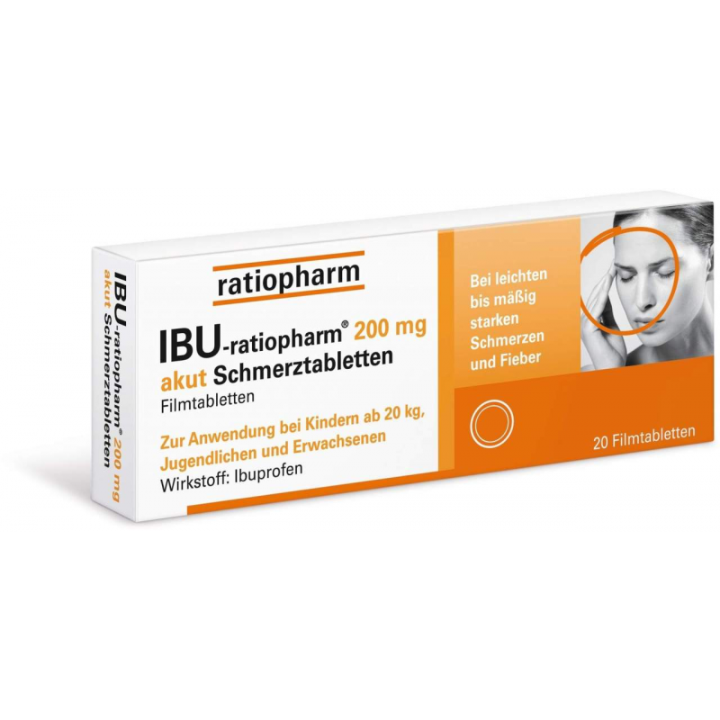 Ibu-Ratiopharm 200mg Akut Schmerztabletten 20 Filmtabletten