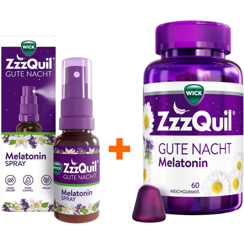 Wick ZzzQuil Gute Nacht 60 Stück + Wick ZzzQuil Gute Nacht Spray 30 ml