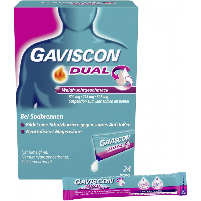 Gaviscon Dual Suspension Waldfrucht 500 mg-213 mg-325 mg 24 x 10 ml