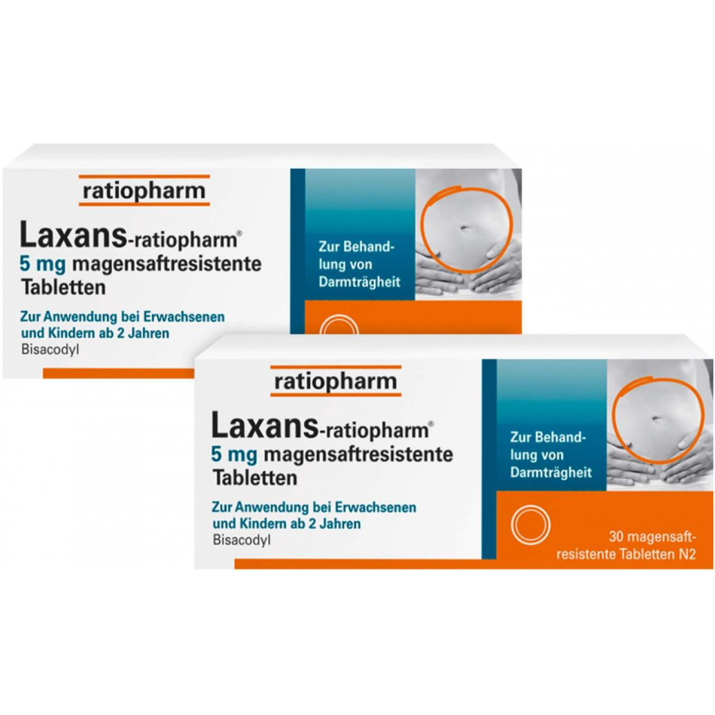 Laxans-ratiopharm 5 mg 2 x 30 magensaftresistente Tabletten