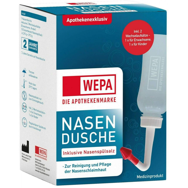 WEPA Nasendusche Inklusive 10 X 2,95 G Nasenspülsalz