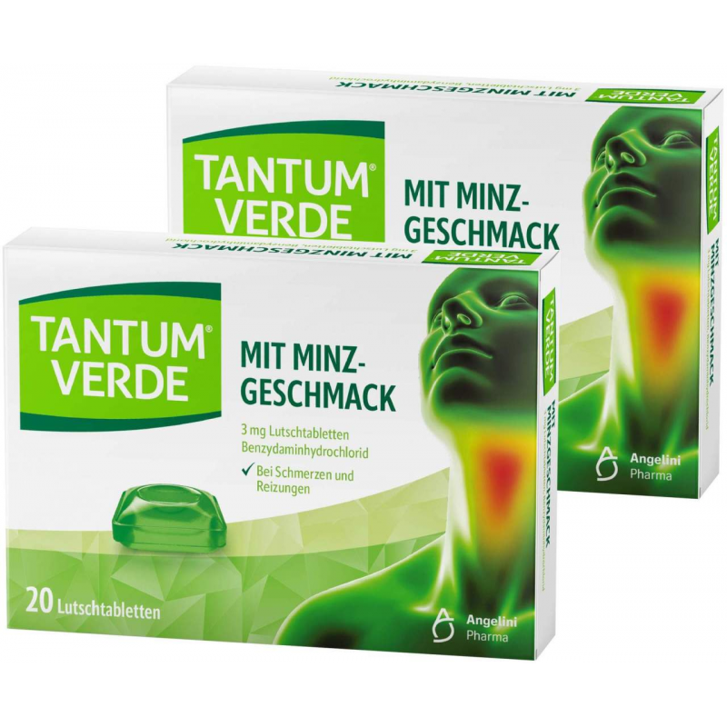 Tantum Verde 3 mg Minzgeschmack 2 x 20 Lutschtabletten