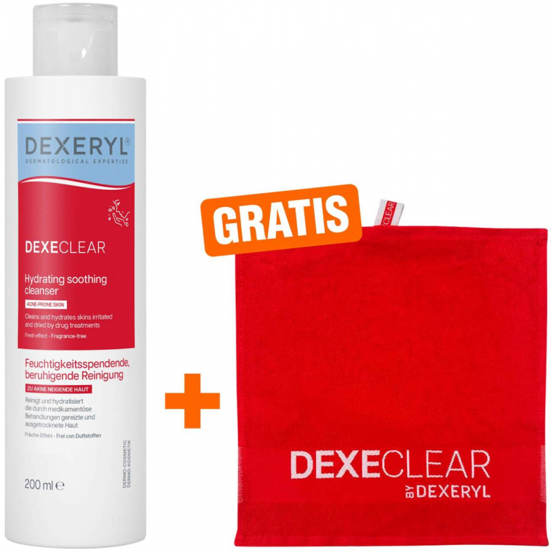 Dexeryl Dexeclear feuchtigkeitsspendende Reinigung 200 ml + gratis Handtuch 1 Stück