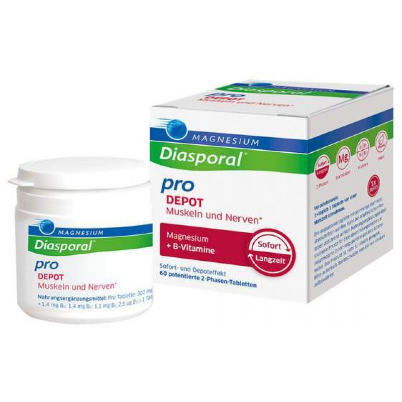 Magnesium Diasporal Pro DEPOT Muskeln und Nerven Tabletten 60 Stück