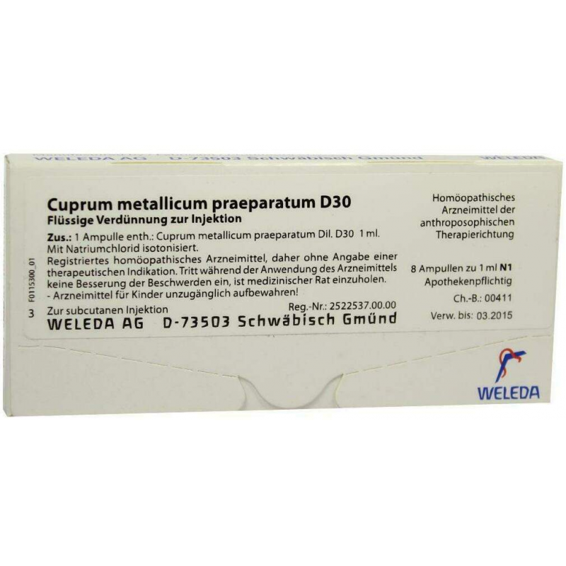 Weleda Cuprum Metallicum Praep. D30 8 X 1 ml Ampullen
