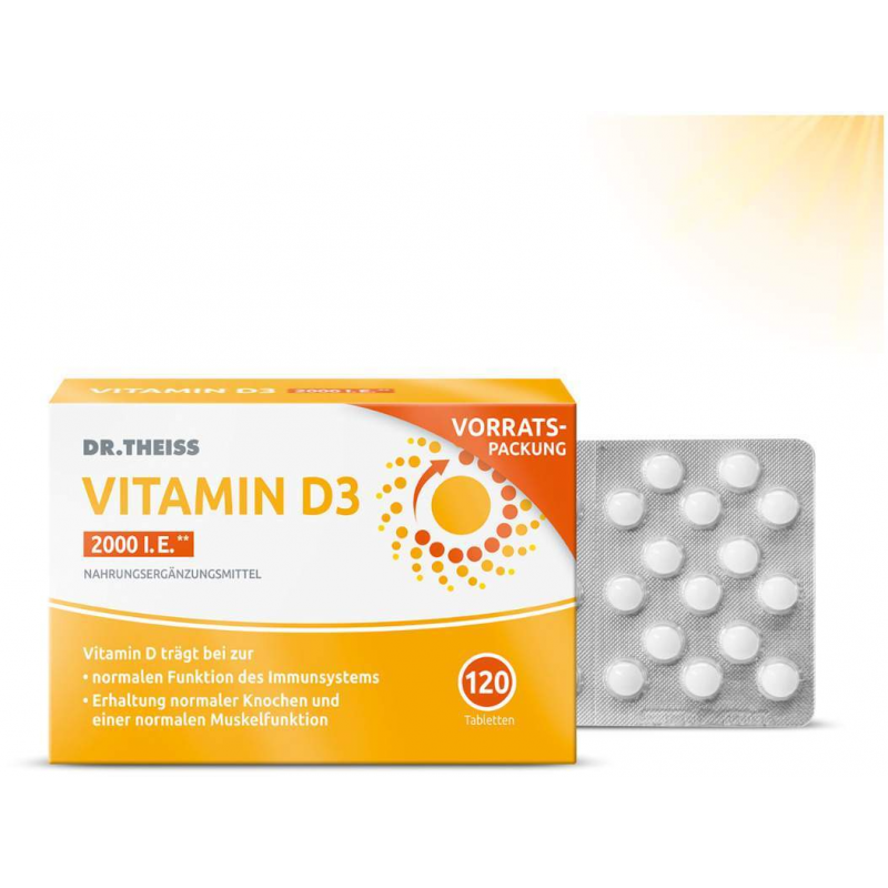 Dr.Theiss Vitamin D3 Tabletten 2000 I.E 120 Stück
