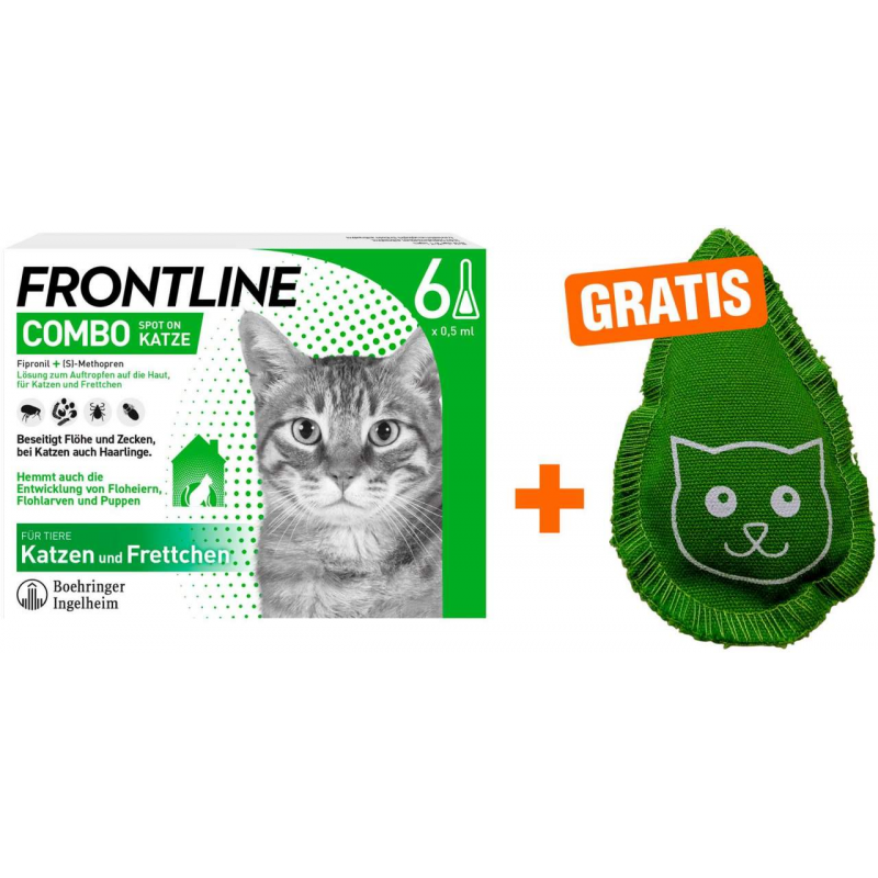 Frontline Combo Spot on Katze 6 Pipetten + gratis Baldriankissen für Katzen 1 Stück