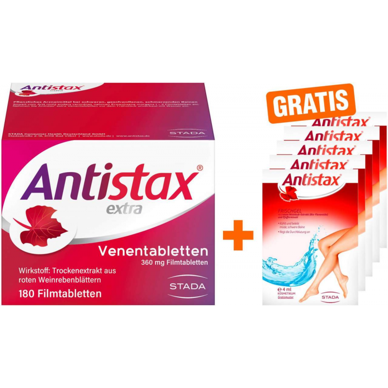 Antistax extra 180 Filmtabletten + gratis Antistax Frischgel 20 ml