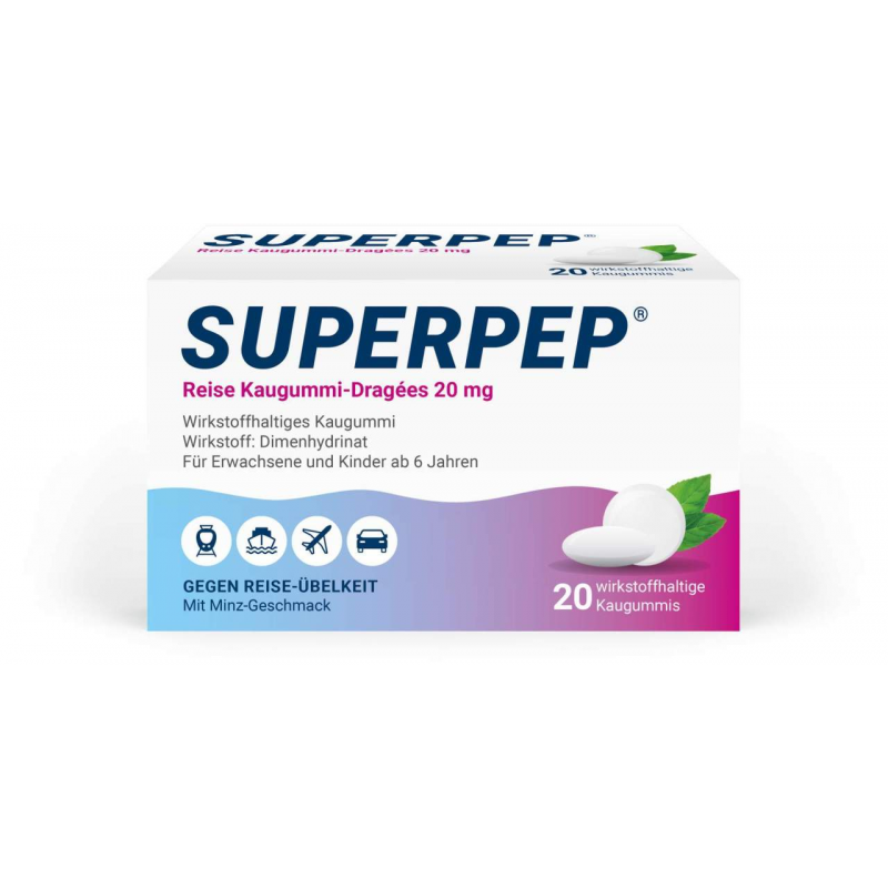 Superpep wirkstoffhaltiges Kaugummi 20mg 20 Stück