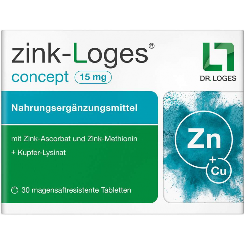 Zink-Loges Concept 15 mg 30 Magensaftresistente Tabletten