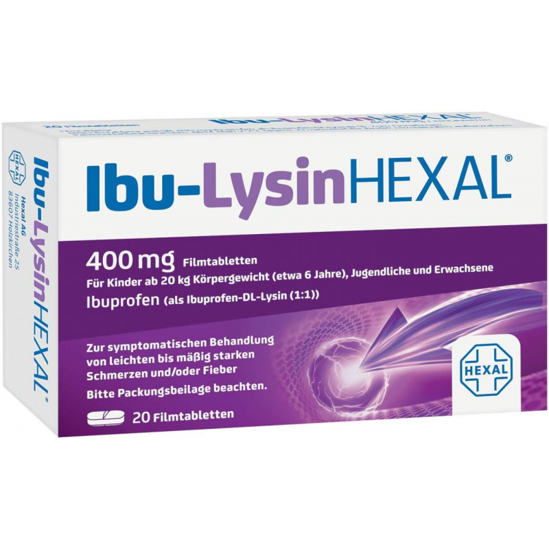 Ibu-Lysin Hexal 400 mg 20 Filmtabletten